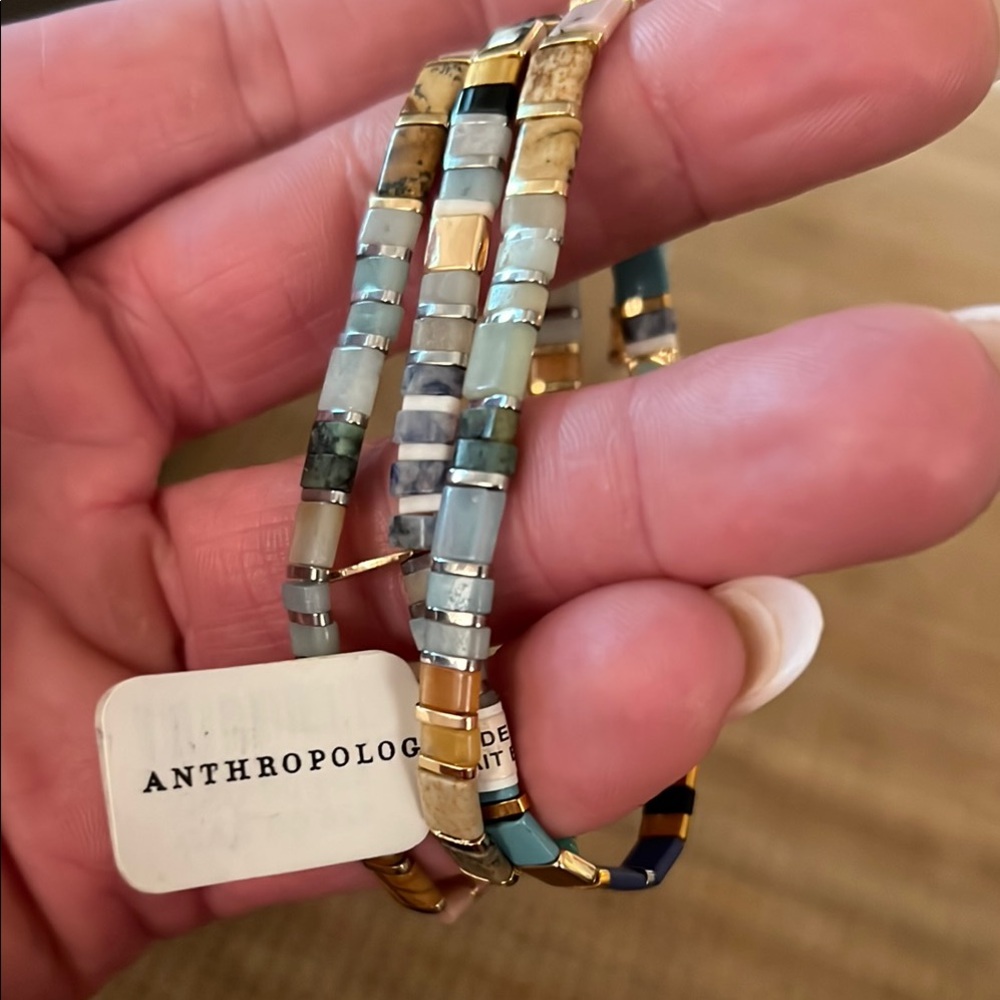 Anthropologie Multicolor Beaded Bracelet Set